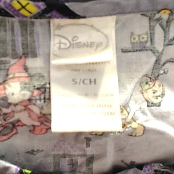 Disney Mickey Mouse Minnie Halloween Donald Duck Pluto Scrub Top Purple Womens S - Picture 4 of 6